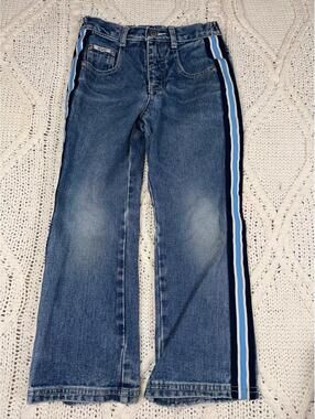 Revolt Y2K  Youth Girls Jeans Size 6 Blue Stripe